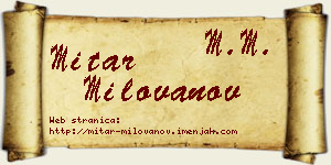 Mitar Milovanov vizit kartica